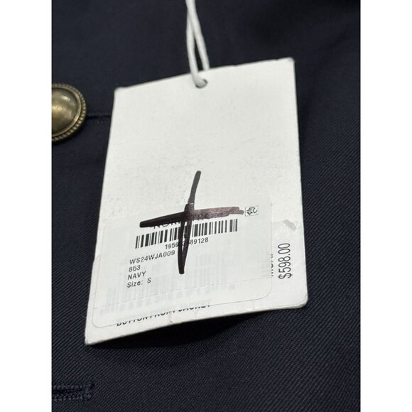 FRAME Women's Button Front Jacket, Navy, Blue SMALL/P - Picture 9 of 13